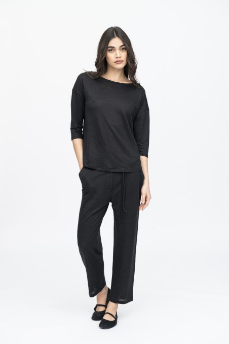 Pantalone taglio dritto in lino