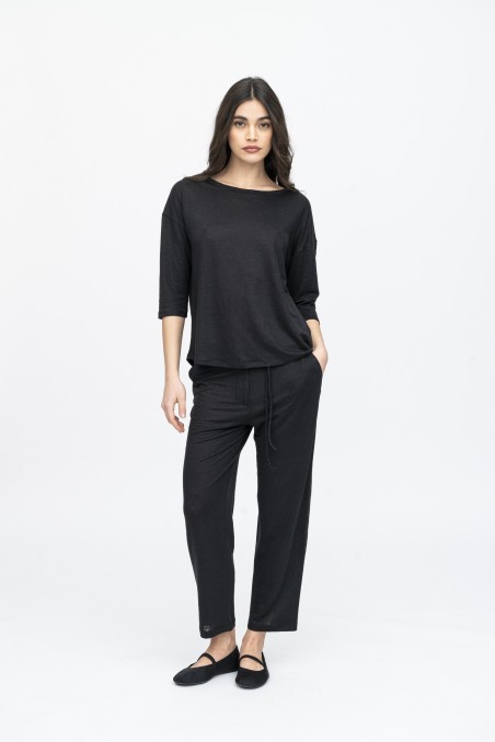 Pantalone taglio dritto in lino
