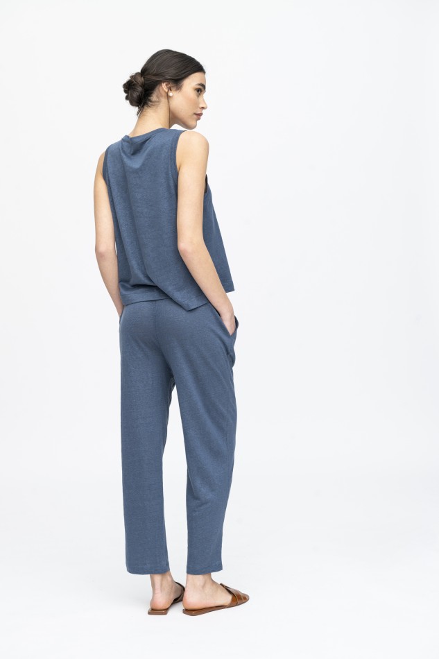 Pantalone taglio dritto in lino