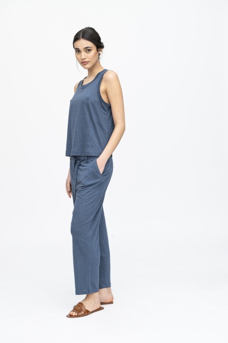Pantalone taglio dritto in lino