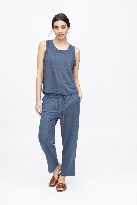 Pantalone taglio dritto in lino