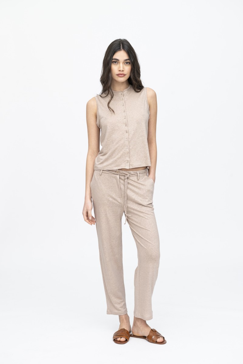 Pantalone taglio dritto in lino