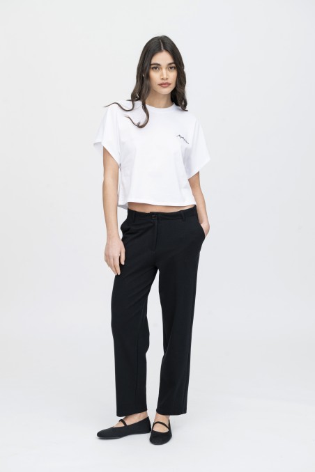 Majestic Filatures | T-shirt crop in cotone con logo