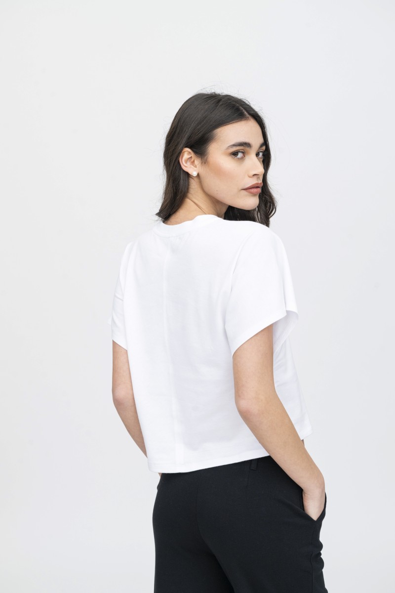 Majestic Filatures | T-shirt crop in cotone con logo