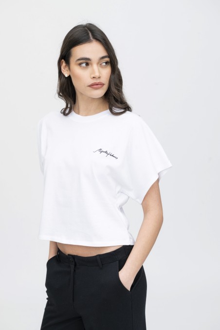 Majestic Filatures | T-shirt crop in cotone con logo