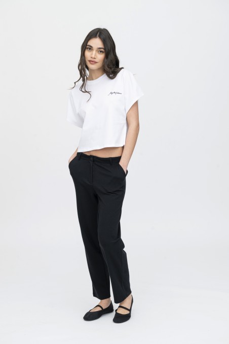 Majestic Filatures | T-shirt crop in cotone con logo