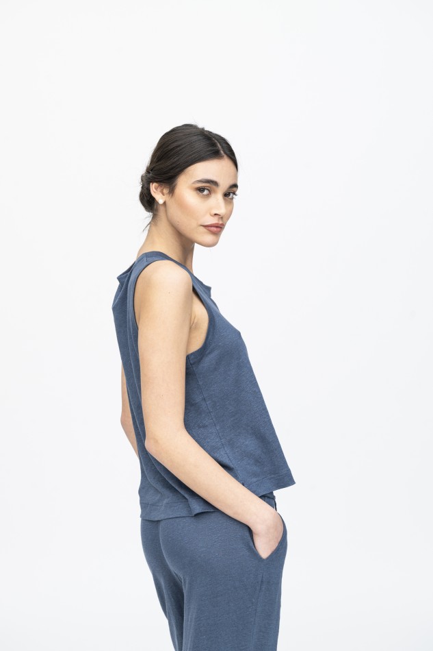 Majestic Filatures | Canotta girocollo in lino 2