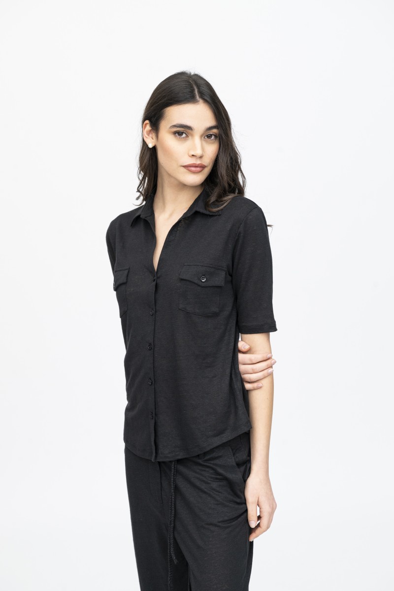 Majestic Filatures | Camicia in lino maniche al gomito
