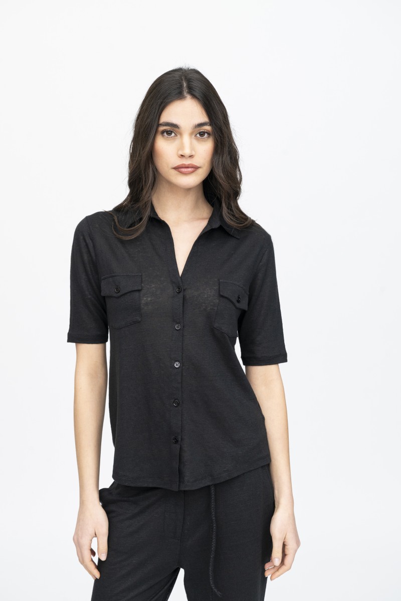 Majestic Filatures | Camicia in lino maniche al gomito