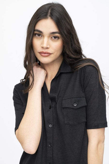 Majestic Filatures | Camicia in lino maniche al gomito