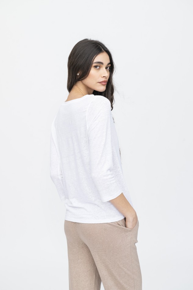 Majestic Filatures | T-Shirt scollo a barchetta regular 2