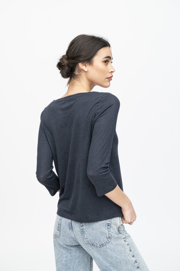 Majestic Filatures | T-Shirt scollo a barchetta regular 2