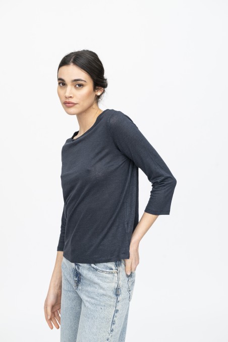 Majestic Filatures | T-Shirt scollo a barchetta regular