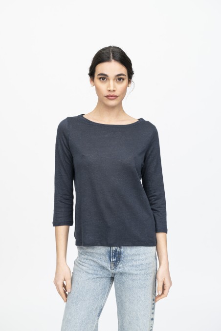 Majestic Filatures | T-Shirt scollo a barchetta regular