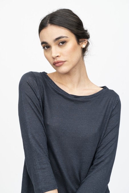 Majestic Filatures | T-Shirt scollo a barchetta regular