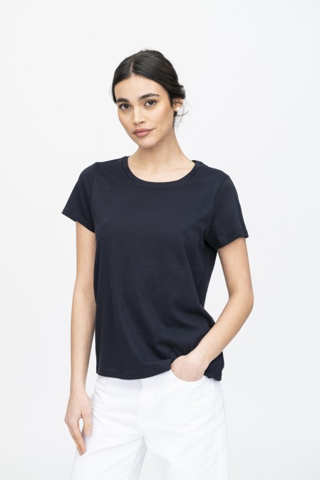 T-shirt girocollo basica in Cotone Silk Touch