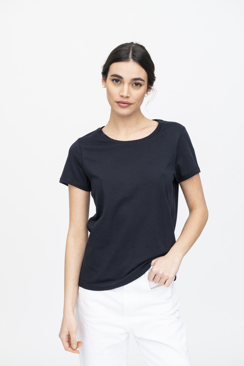 T-shirt girocollo basica in Cotone Silk Touch
