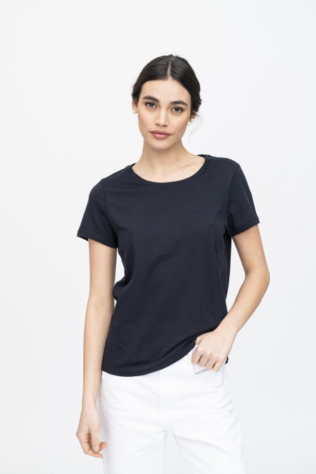 T-shirt girocollo basica in Cotone Silk Touch