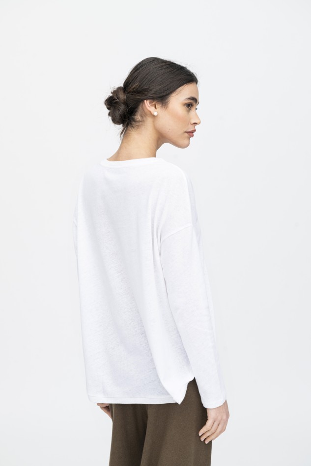 Majestic Filatures | T-shirt girocollo in lino e cotone 2