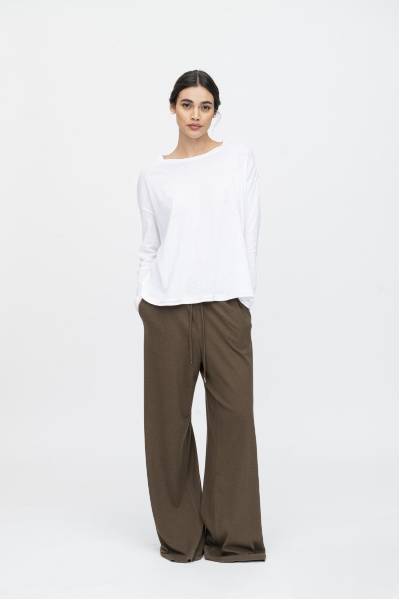 Majestic Filatures | T-shirt girocollo in lino e cotone