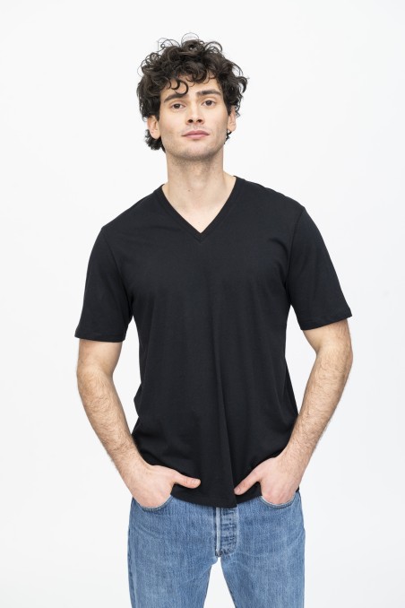 Majestic Filatures | T-shirt in cotone biologico con scollo a V