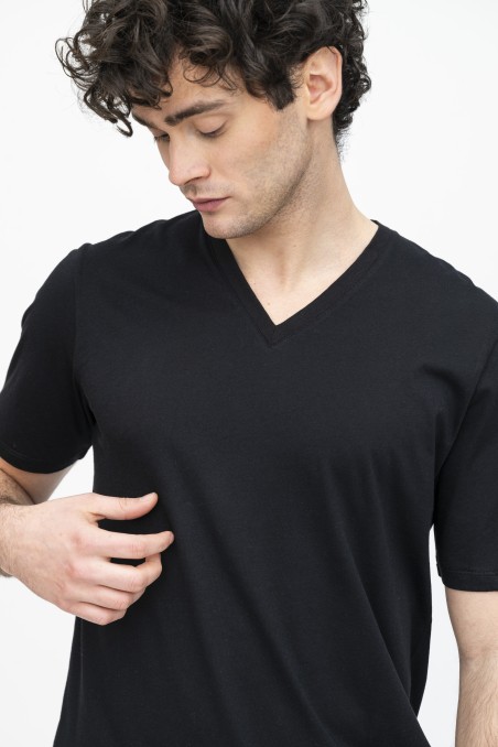 Majestic Filatures | T-shirt in cotone biologico con scollo a V