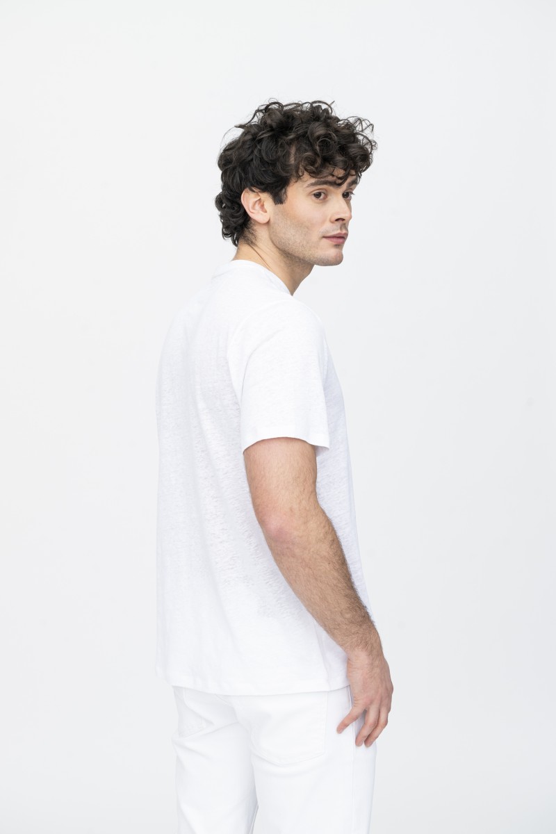 Majestic Filatures | T-Shirt in lino girocollo e manica corta