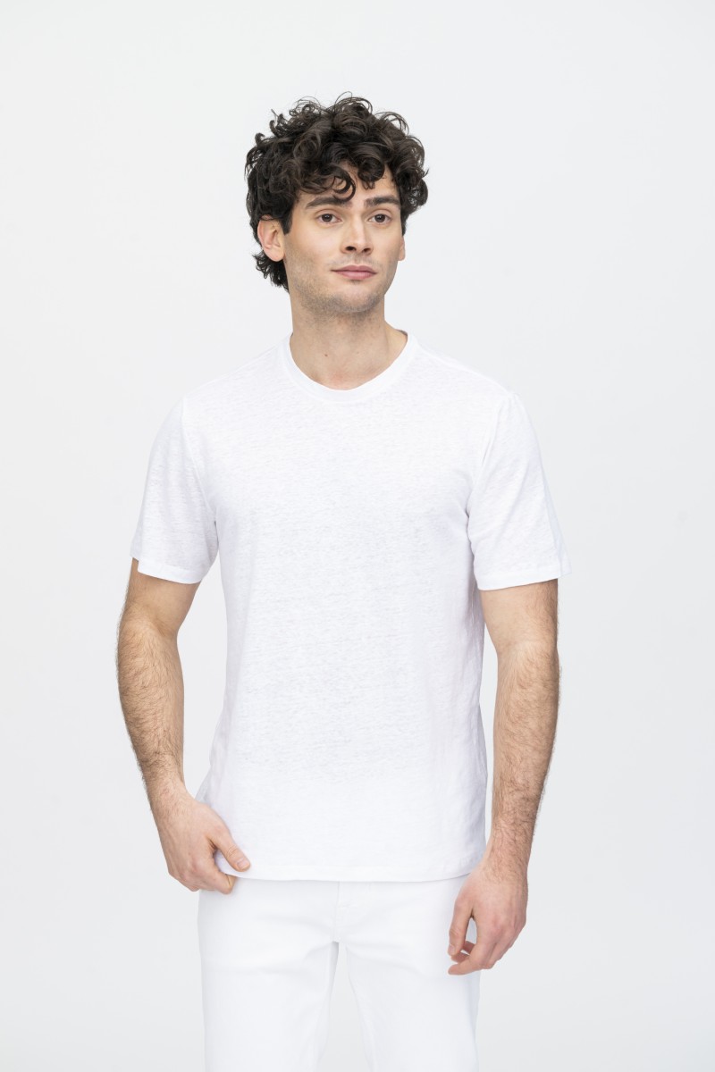 Majestic Filatures | T-Shirt in lino girocollo e manica corta
