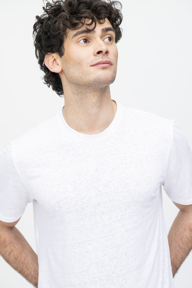 Majestic Filatures | T-Shirt in lino girocollo e manica corta