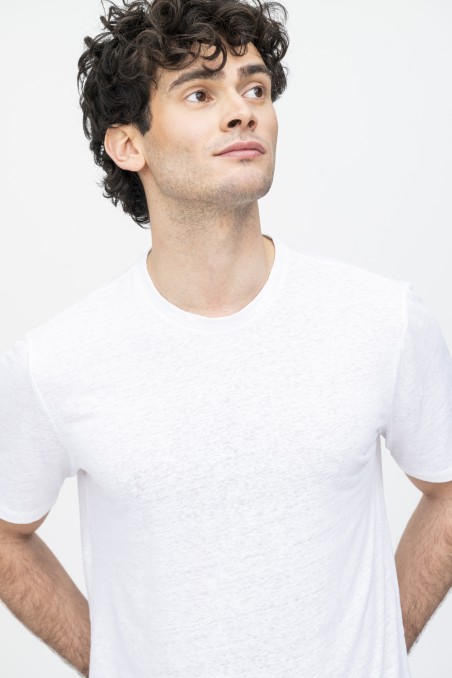 Majestic Filatures | T-Shirt in lino girocollo e manica corta