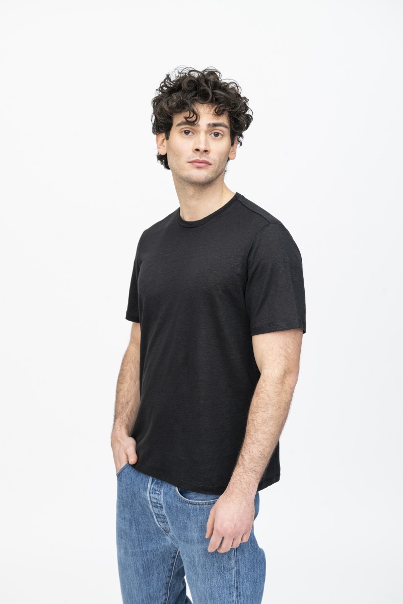 Majestic Filatures | T-Shirt in lino girocollo e manica corta