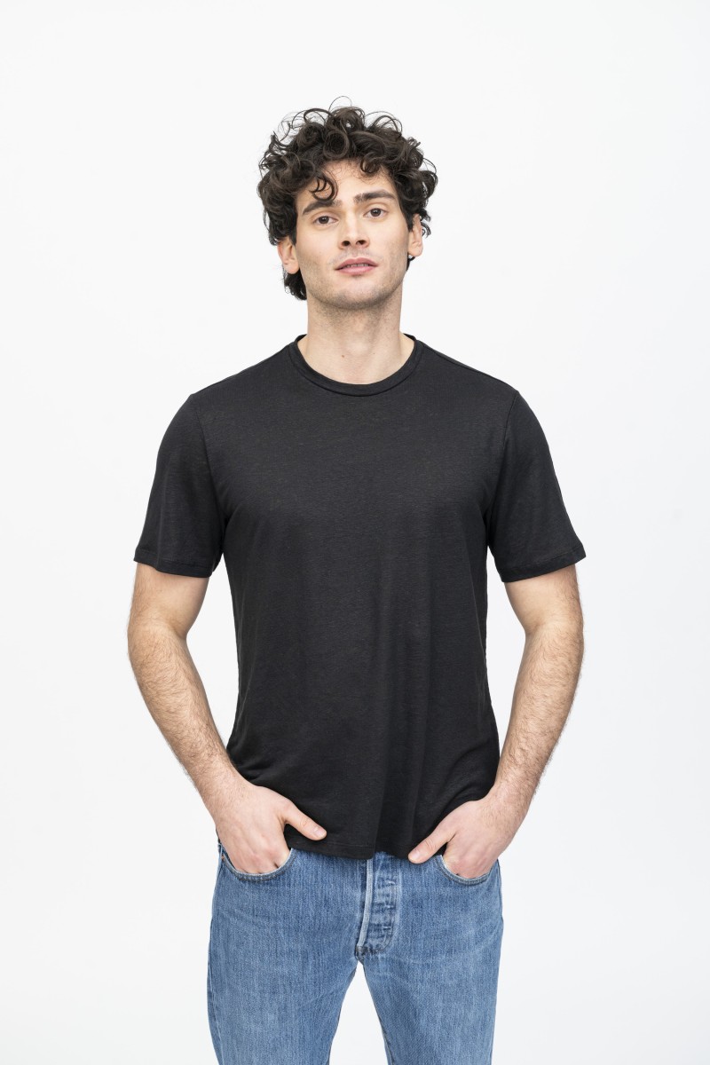 Majestic Filatures | T-Shirt in lino girocollo e manica corta