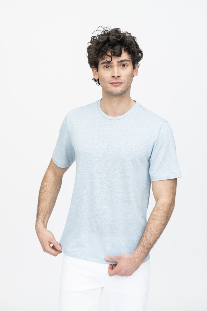 Majestic Filatures | T-Shirt in lino girocollo e manica corta