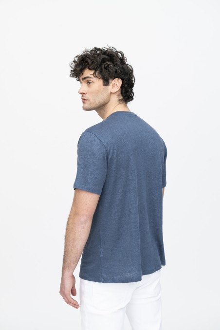 Majestic Filatures | T-Shirt in lino girocollo e manica corta