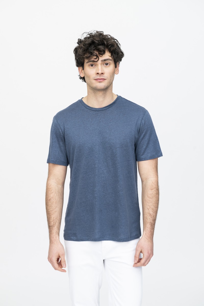 Majestic Filatures | T-Shirt in lino girocollo e manica corta