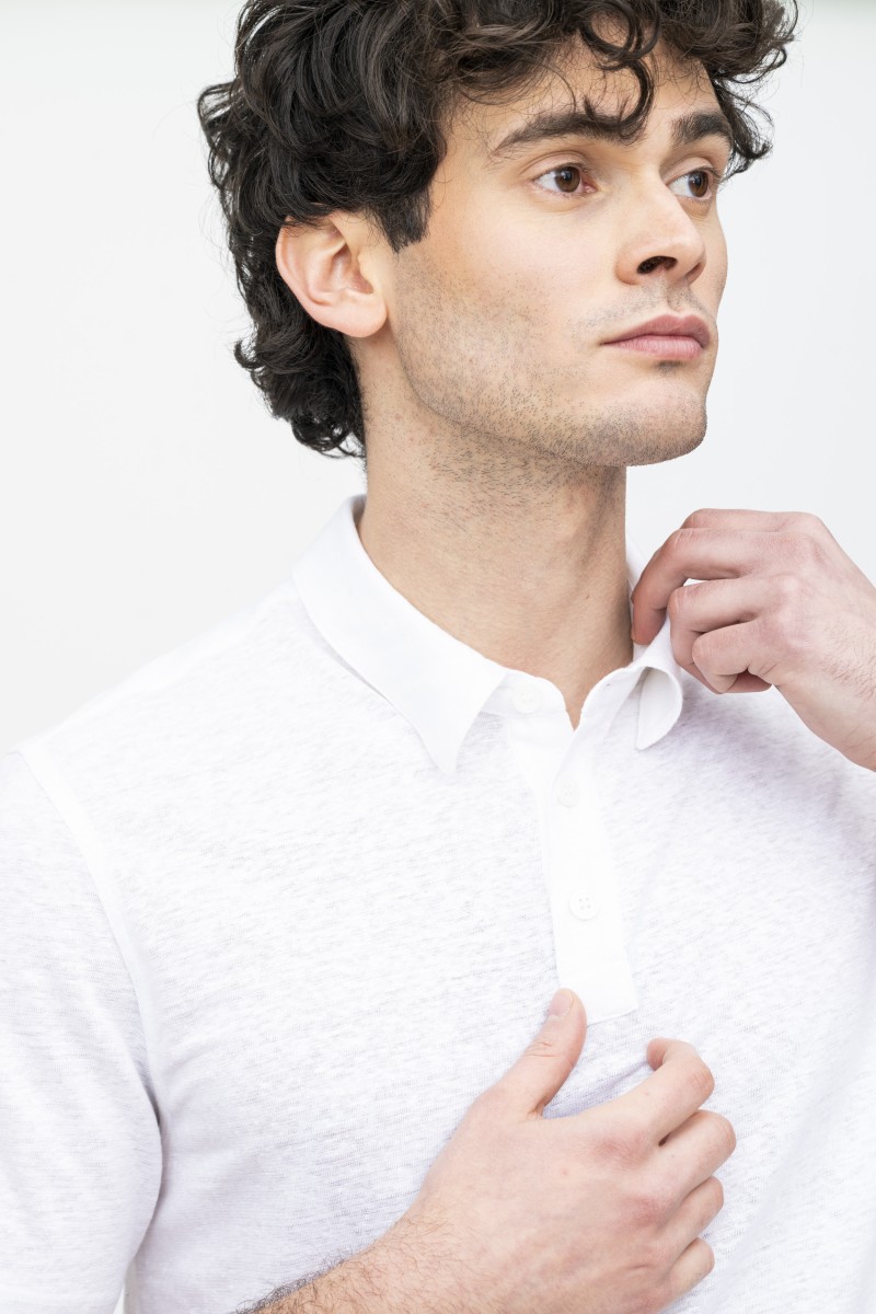 Majestic Filatures | Polo in lino a manica corta