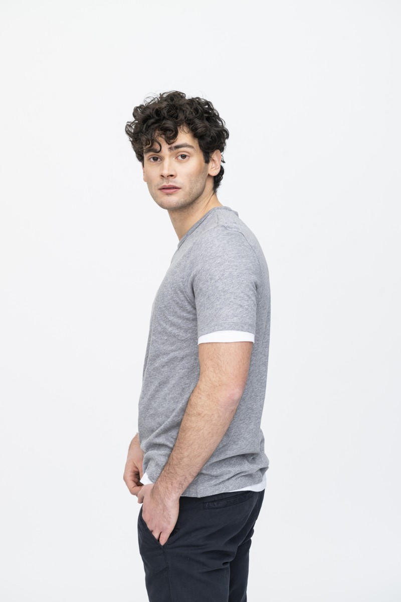 Majestic Filatures | T-shirt doppiata girocollo maniche corte