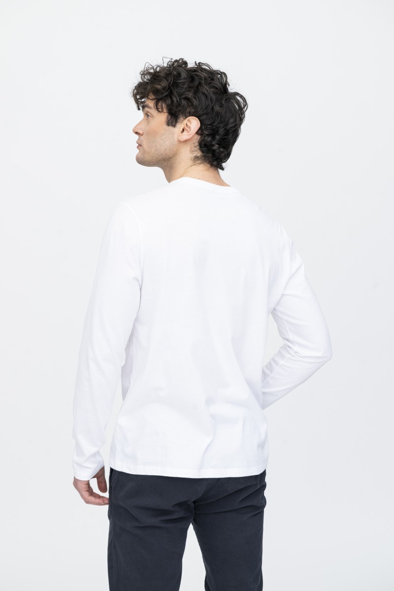 T-shirt girocollo a maniche lunghe in Cotone Deluxe