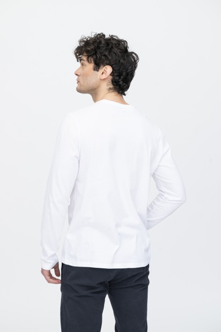 T-shirt girocollo a maniche lunghe in Cotone Deluxe