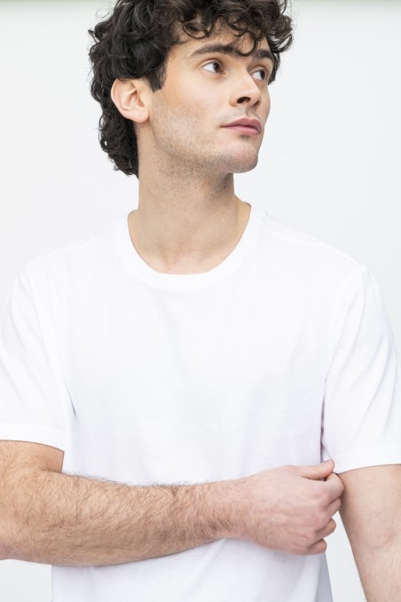 T-shirt girocollo in Cotone Silk Touch essenziale