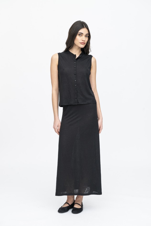 Majestic Filatures | Gonna longuette in lino 2