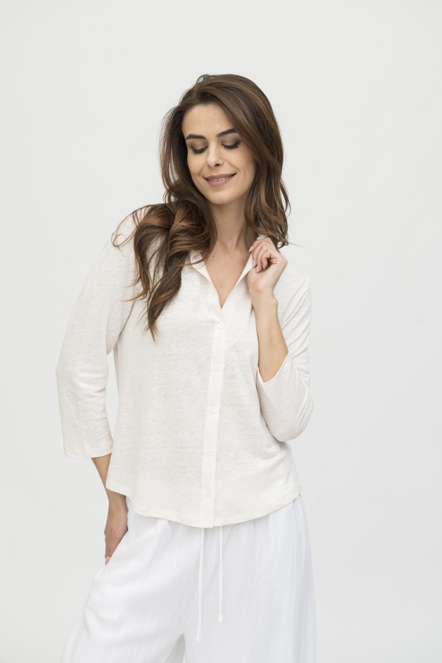 Majestic Filatures | Camicia in lino slim a maniche lunghe 2