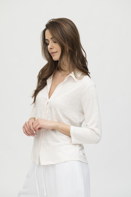 Majestic Filatures | Camicia in lino slim a maniche lunghe