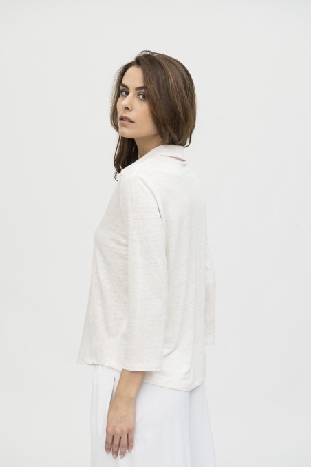 Majestic Filatures | Camicia in lino slim a maniche lunghe