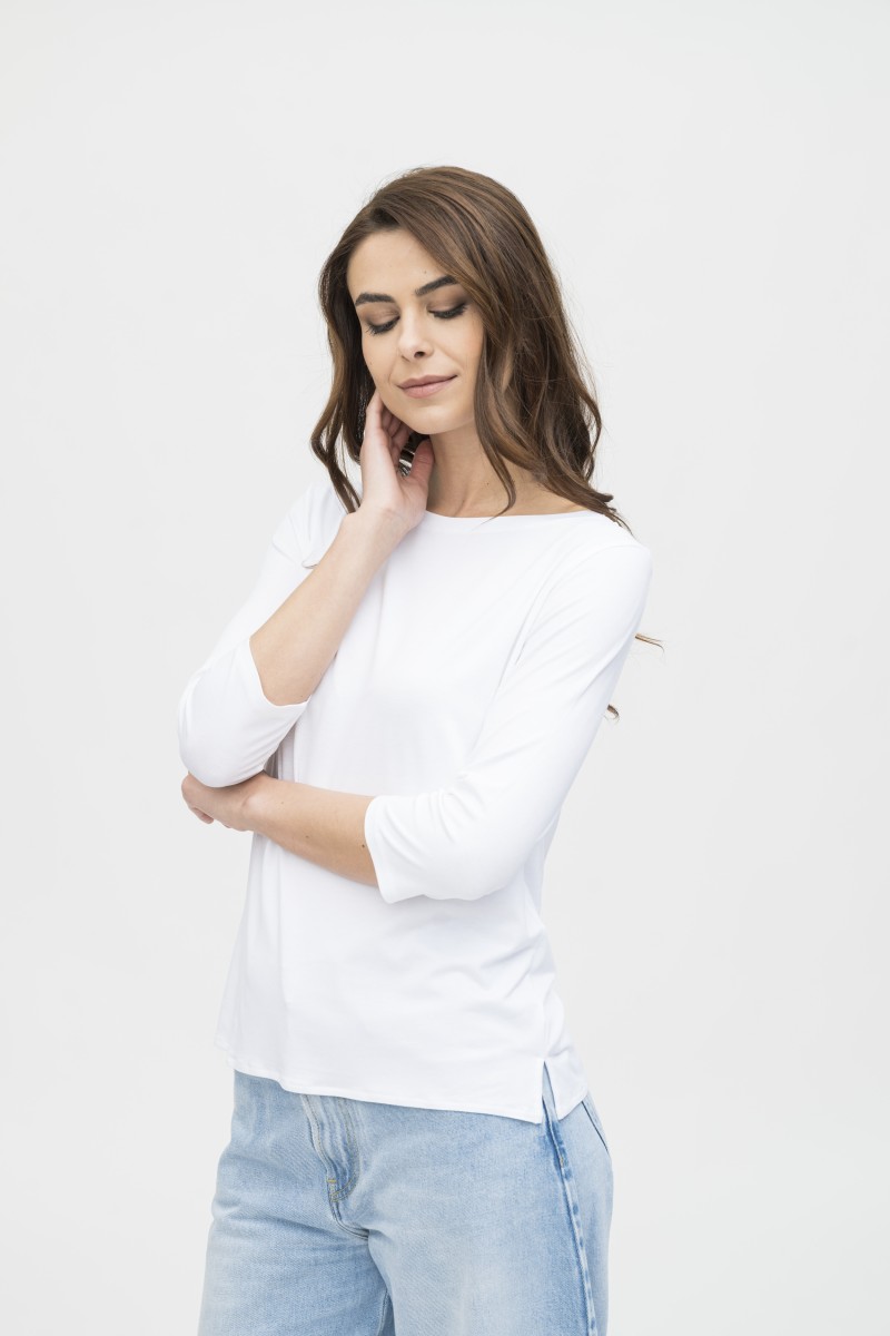 Majestic Filatures | T-shirt scollo a barchetta over in viscosa