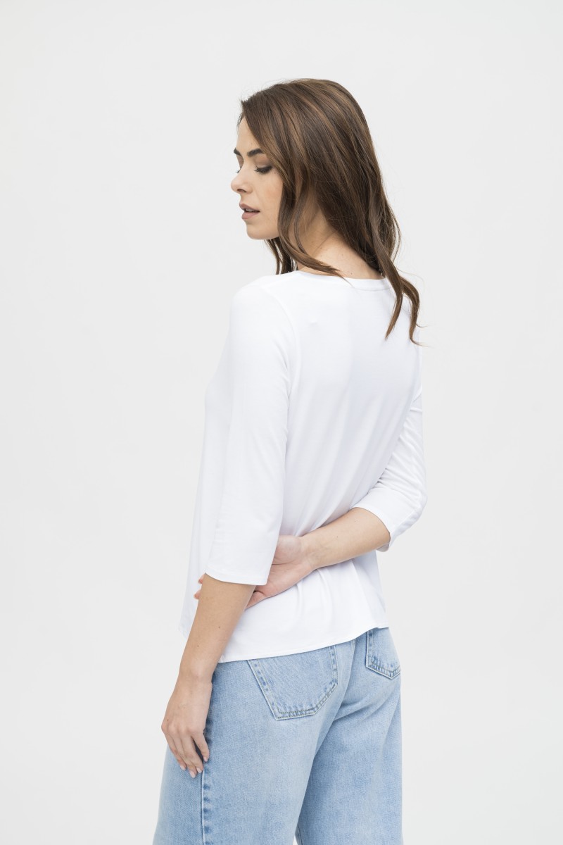 Majestic Filatures | T-shirt scollo a barchetta over in viscosa