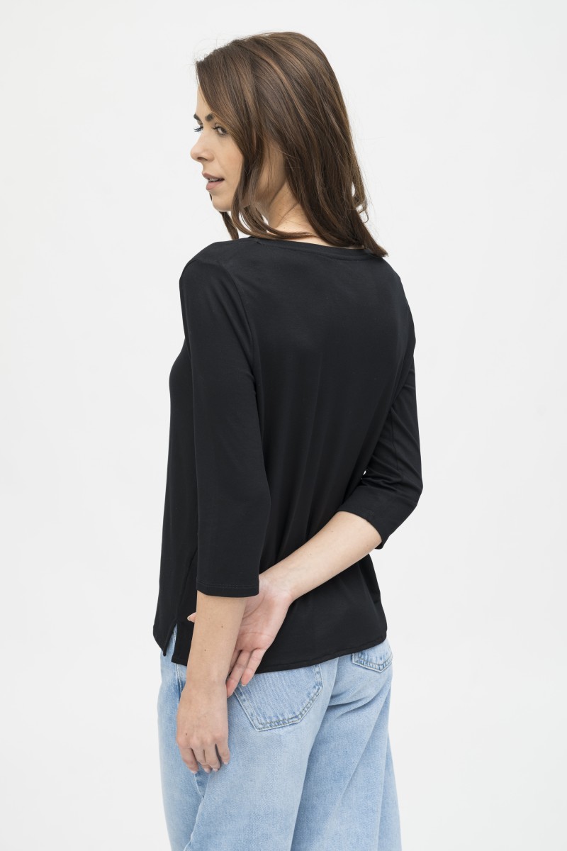 Majestic Filatures | T-shirt scollo a barchetta over in viscosa