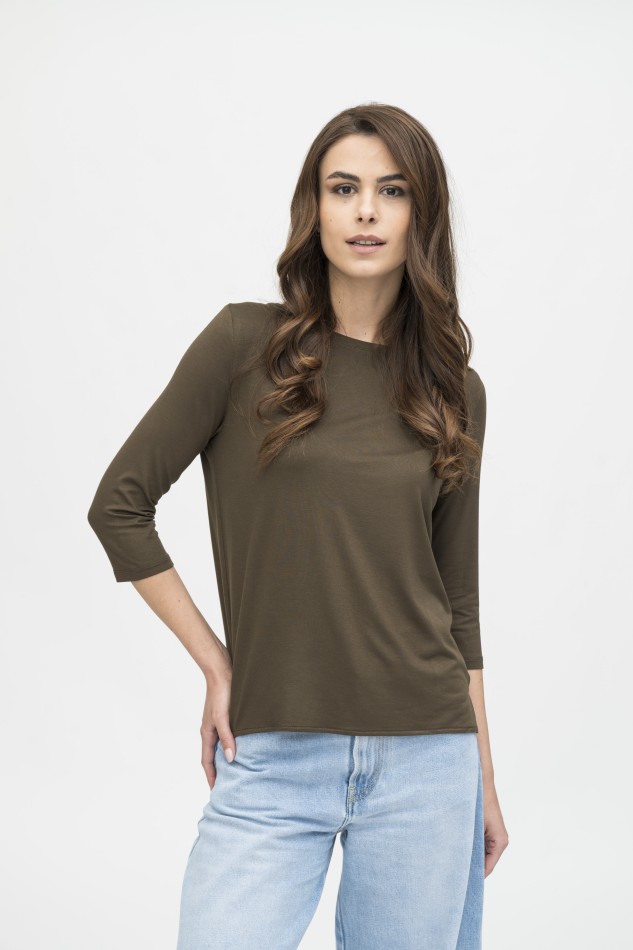 Majestic Filatures | T-shirt scollo a barchetta over in viscosa