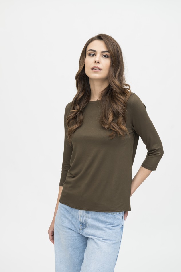 Majestic Filatures | T-shirt scollo a barchetta over in viscosa 2