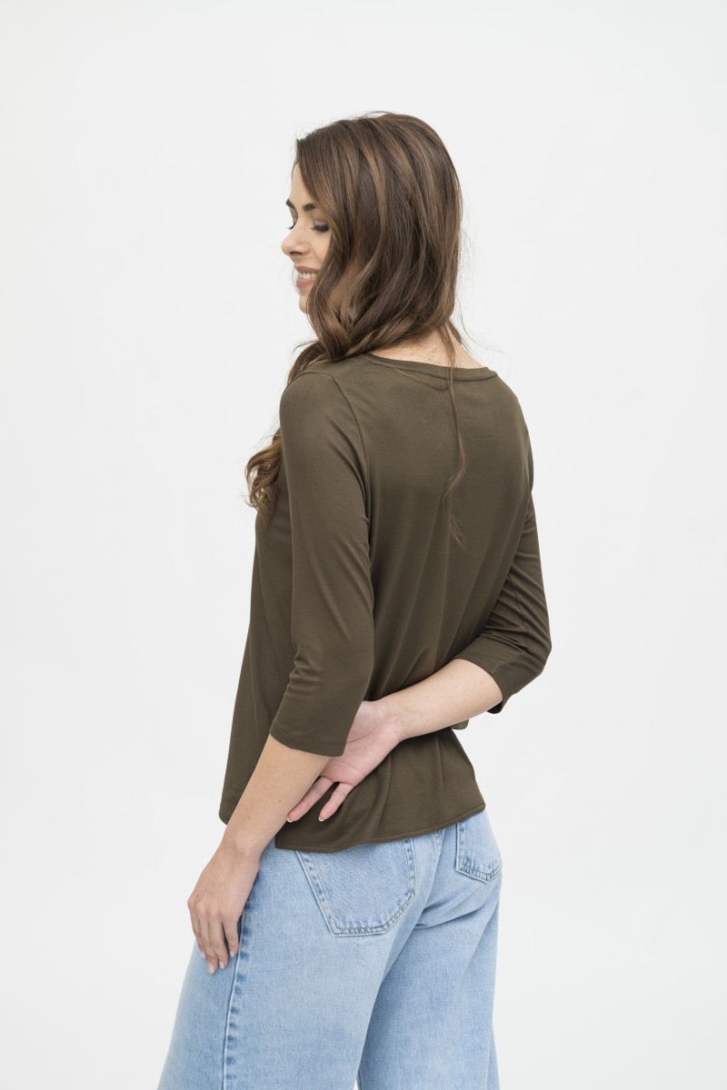 Majestic Filatures | T-shirt scollo a barchetta over in viscosa